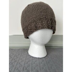 Love Nana Hand Knit 100% Alpaca Beanie Hat Mocha Brown OS